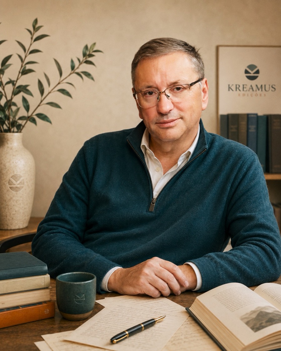 Retrato de João Morgado, coordenador editorial da KREAMUS Edições
